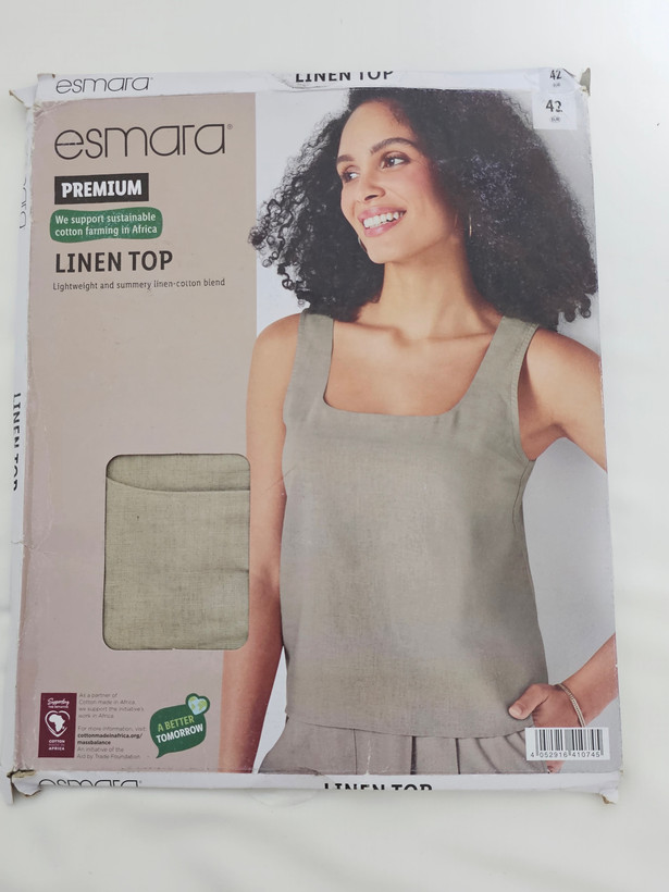 تاپ لینن زنانه بند پهن برند اسمارا رنگ کرم